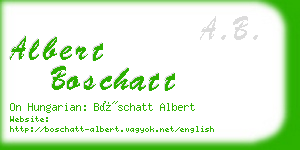 albert boschatt business card